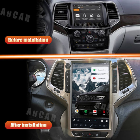AuCar Tesla Android 13 13.6" Car Radio GPS Navigation For Jeep Cherokee 2014-2020