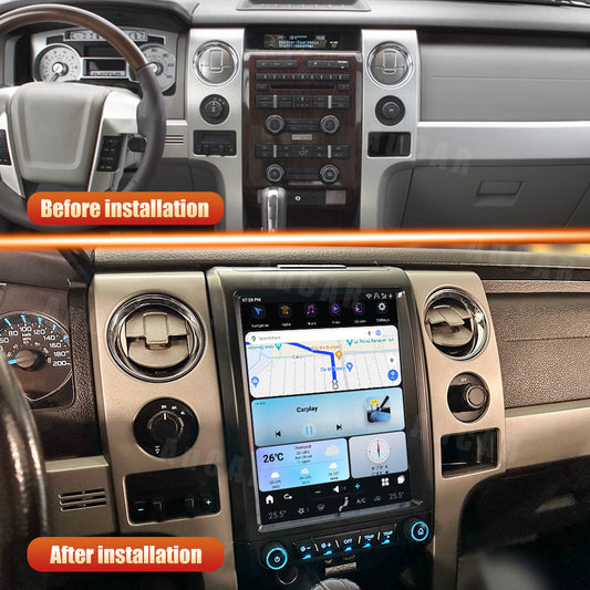 AuCar Tesla Android 13 12.1" Car Radio GPS Navigation For Ford F150 2009-2012