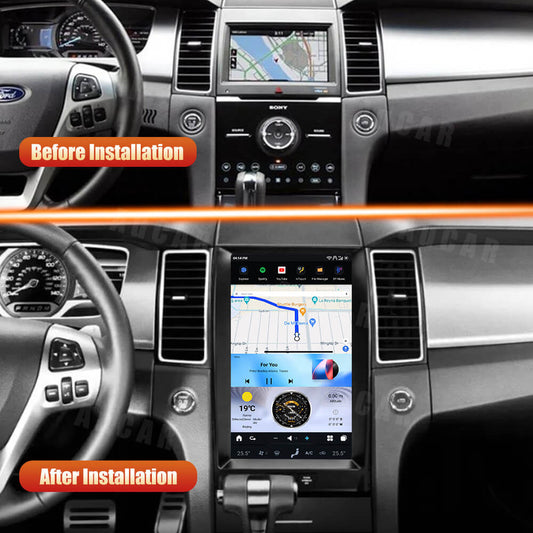 AuCar Tesla Android 13 13.6" Car Radio GPS Navigation For Ford Taurus 2012-2016