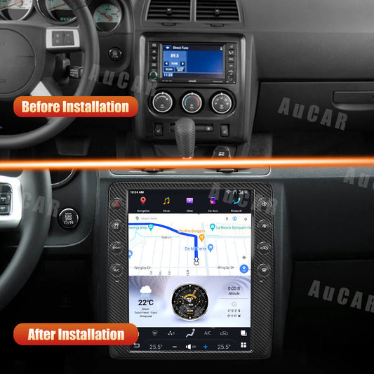 AuCar Tesla Android 13 12.1" Car Radio GPS Navigation For Dodge Challenger 2008-2014