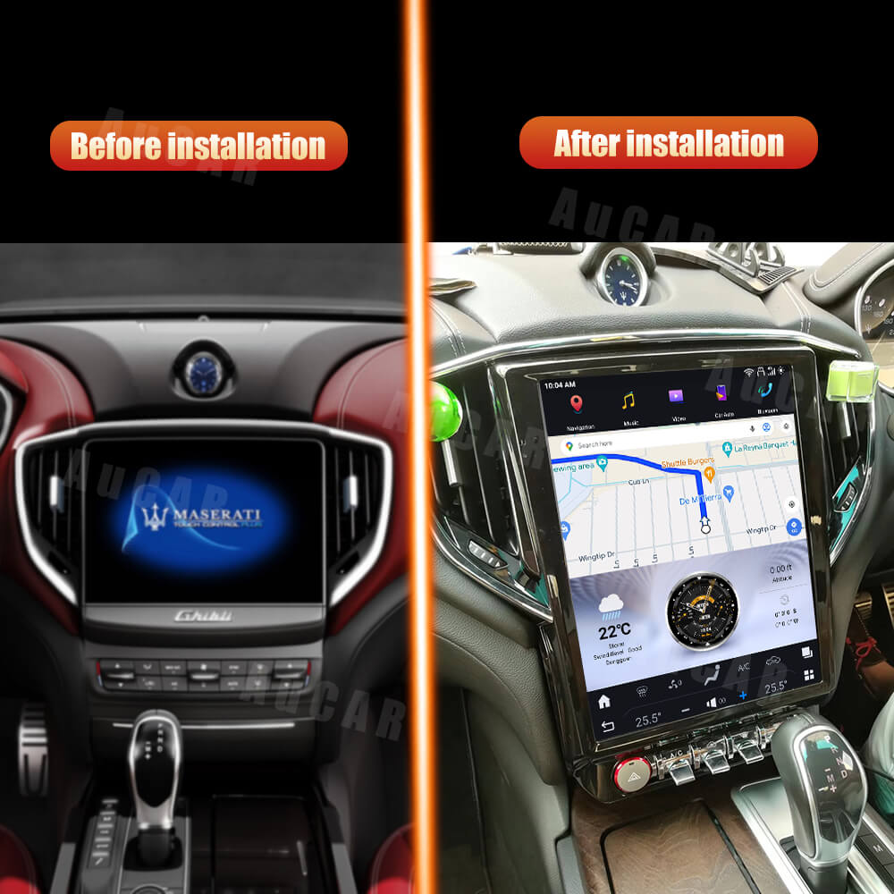 AuCar 12.1'' Tesla Android 13 Car GPS Navigation For Maserati Ghibli 2014-2019 Car Stereo Video Radio Multimedia Player Auto Head Unit