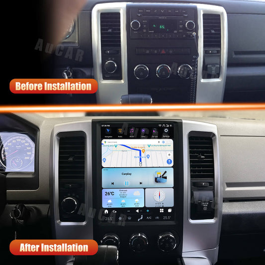 AuCar Tesla Android 13 12.1" Car Radio GPS Navigation For Dodge RAM 2009-2012