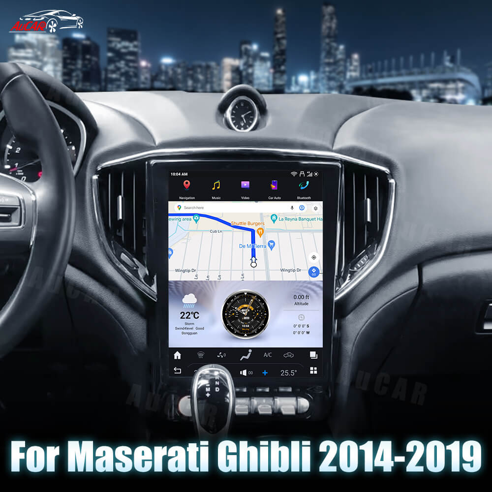 AuCar 12.1'' Tesla Android 13 Car GPS Navigation For Maserati Ghibli 2014-2019 Car Stereo Video Radio Multimedia Player Auto Head Unit