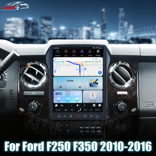 AuCar Tesla Android 13 12.1" Car Radio GPS Navigation For Ford F250 F350 2010-2016