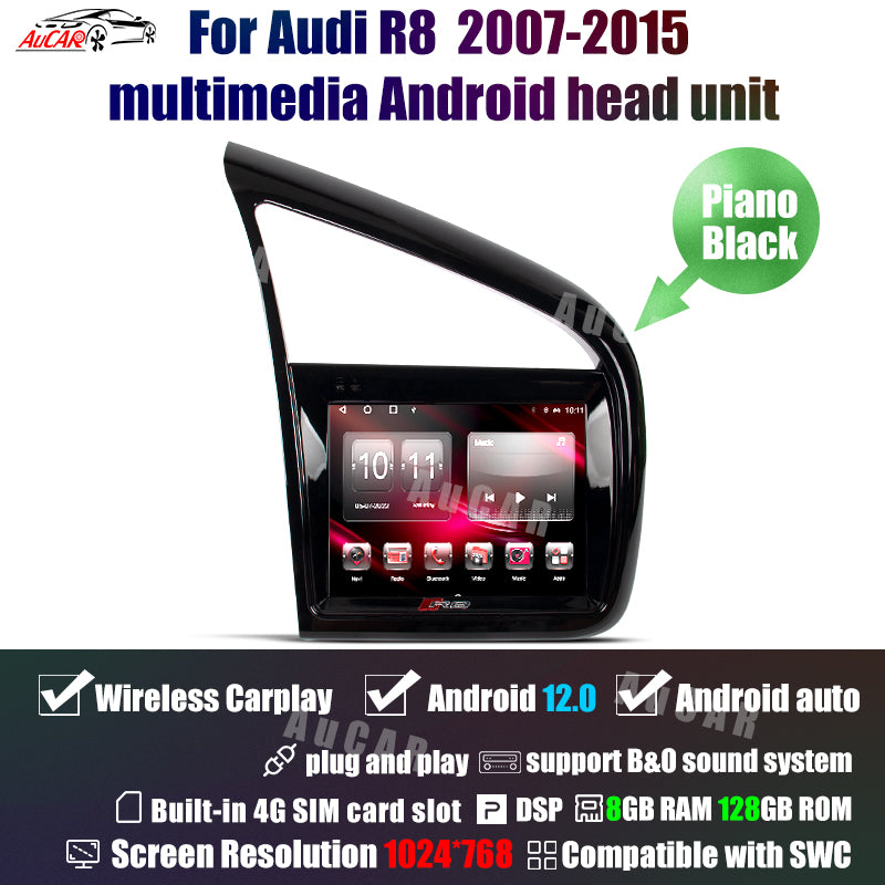 AuCar Audi R8 2007-2015 Android 12 head unit