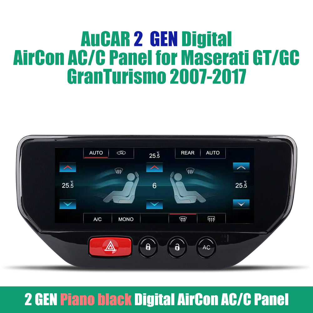 AuCAR 2 GEN Digital AirCon AC/C Panel for Maserati GT/GC GranTurismo 2007-2017 Piano Black