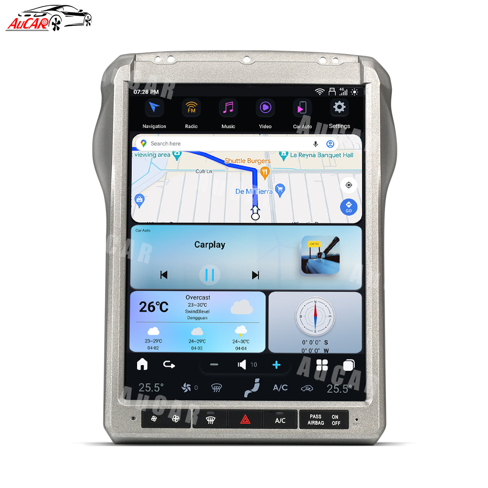 AuCar Tesla Android 13 12.1" Car Radio GPS Navigation For Ford F250 F350 2010-2016