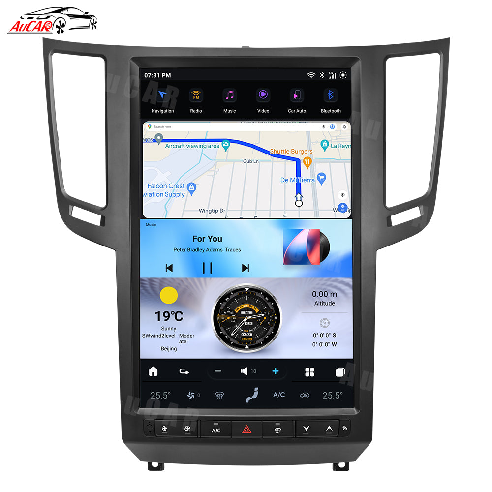 AuCar Tesla Android 13 13.6" Car Radio GPS Navigation For Infiniti FX35 FX37 FX50 QX70 2009-2016