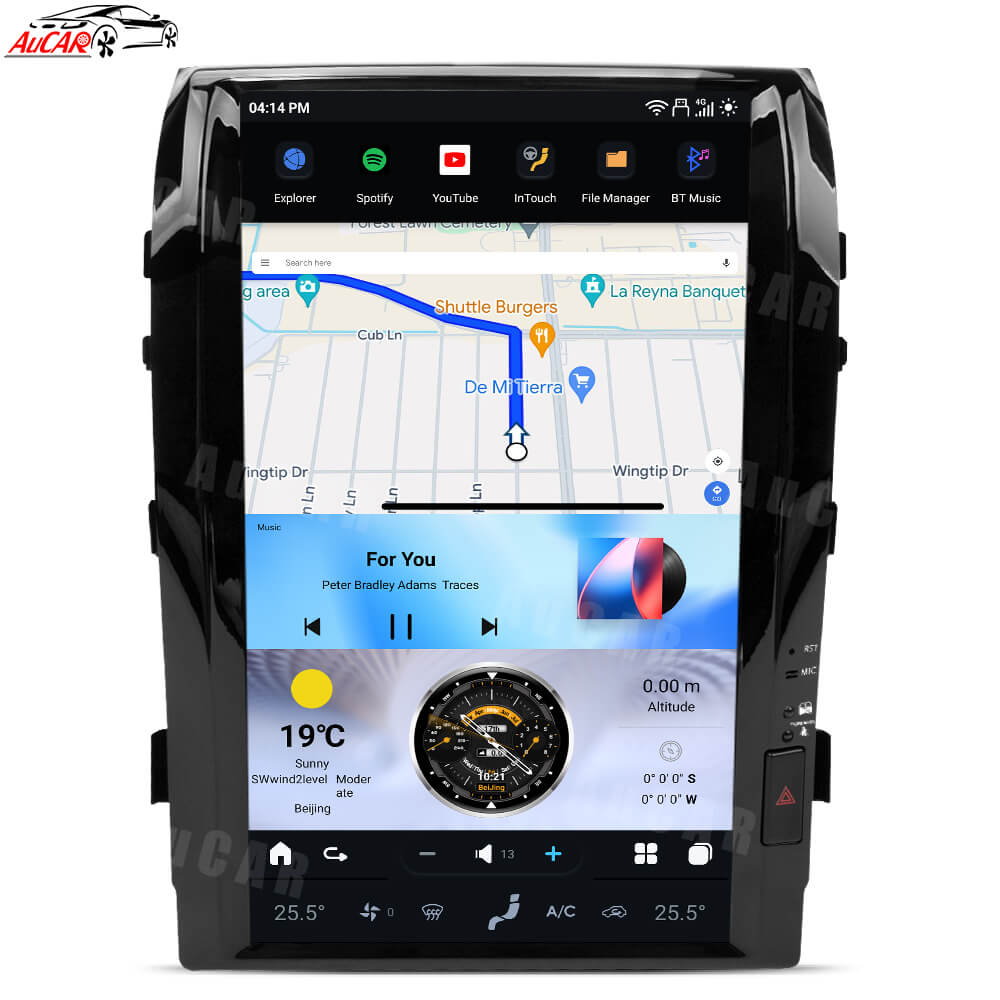 AuCar Tesla Android 13 16.0" Car Radio GPS Navigation For Land Cruiser LC200 2008-2015