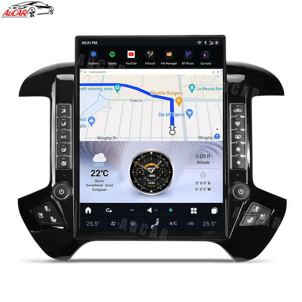 OPEN BOX AuCar Tesla Android  15.6″ Car Radio GPS Navigation For GMC Sierra Chevrolet Silverado 2014-2019 Car Multimedia Stereo Player