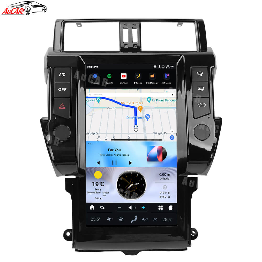 AuCar Tesla Android 13 13.6" Car Radio GPS Navigation For Toyota Prado 2014-2017