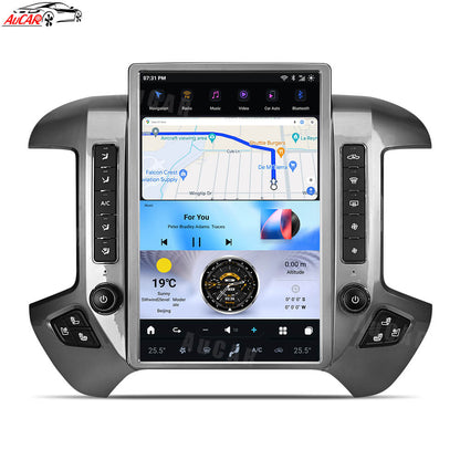 AuCar Tesla Android 13 14.5″ Car Radio GPS Navigation For GMC Sierra Chevrolet Silverado 2015-2019