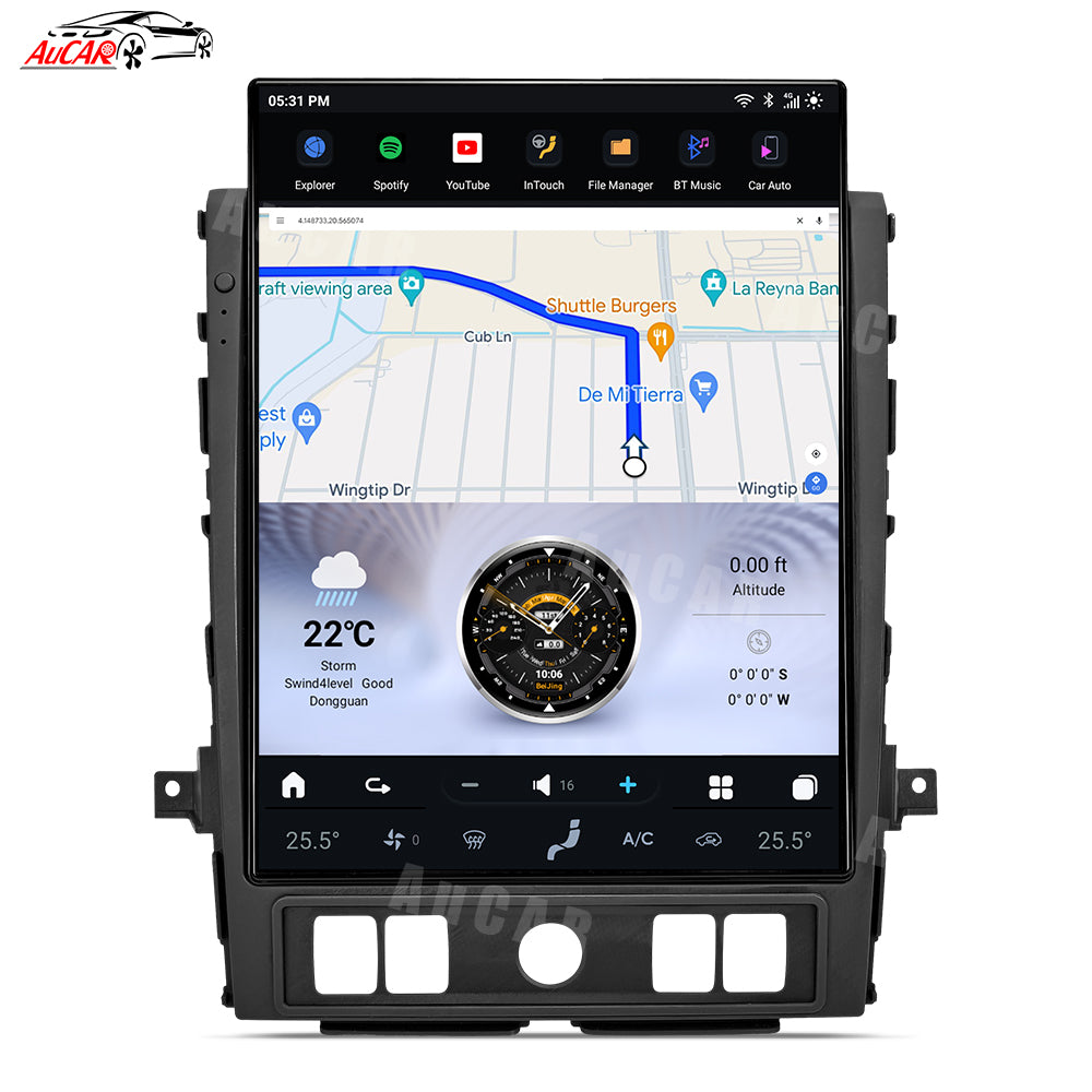 AuCar Tesla Android 13 15.6" Car Radio GPS Navigation For Nissan Titan 2020-2025