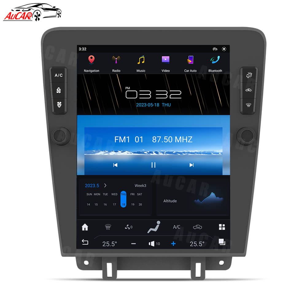 AuCar Tesla Android 12 12.1" Car Radio GPS Navigation For Ford Mustang 2010-2014