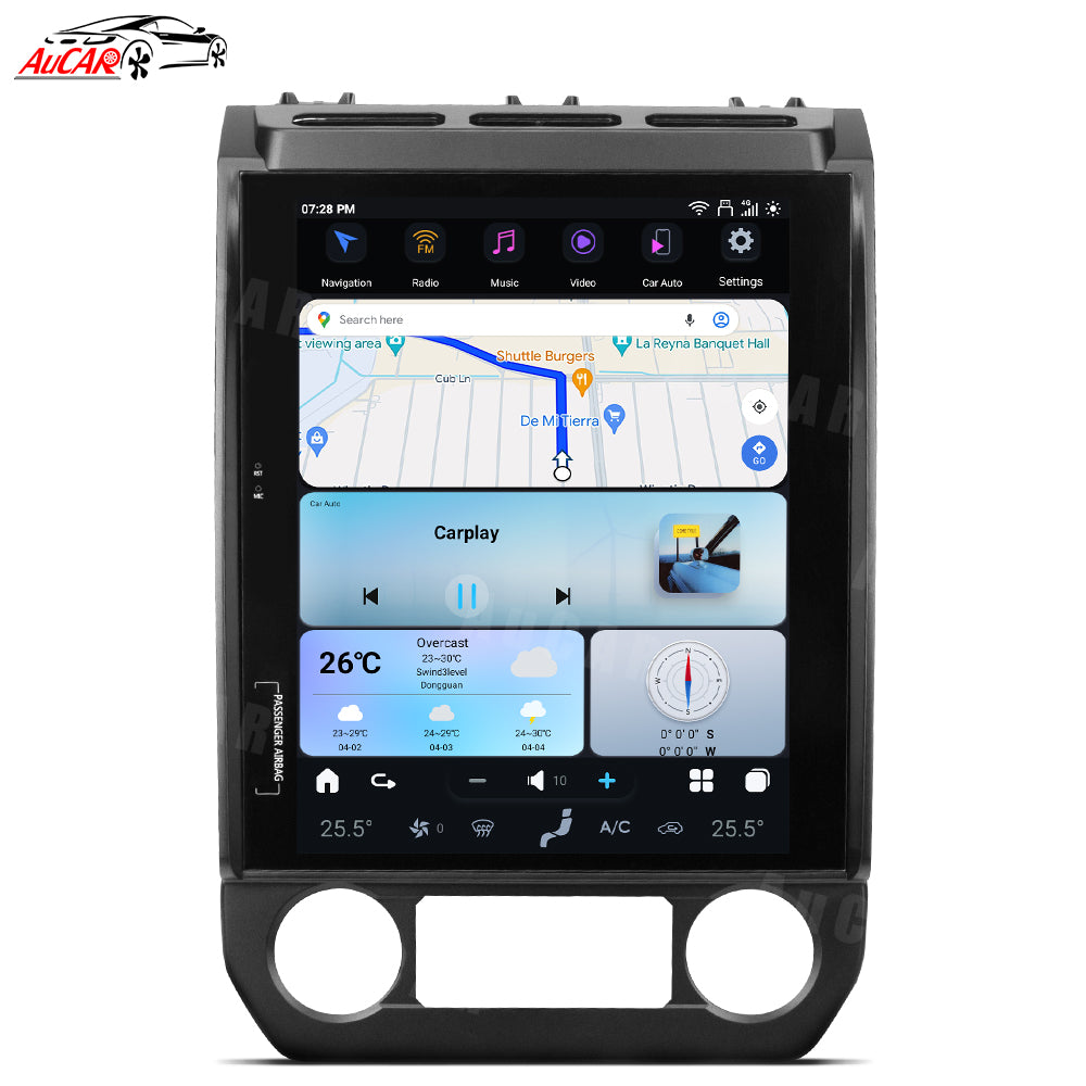 AuCar Tesla Android 13 12.1" Car Radio GPS Navigation For Ford F150 2015-2020