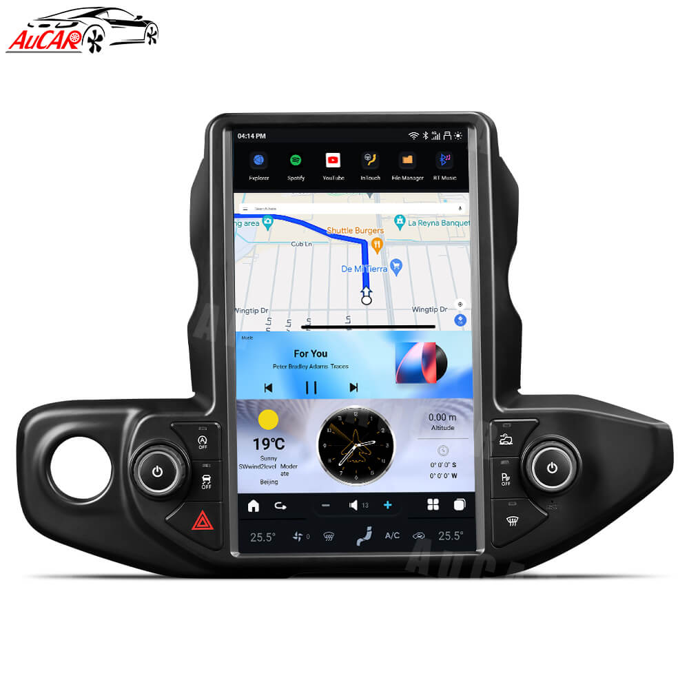 AuCar Tesla Android 13 13.6 inch Car Radio GPS Navigation Android Head Unit for Jeep Wrangler/Gladiator 2018-2021