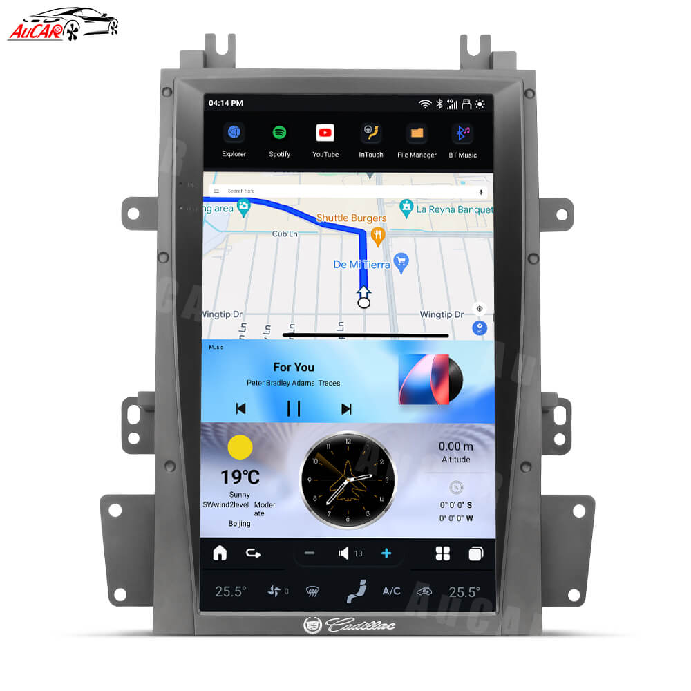 AuCar Tesla Android 13 13.6" Car Radio GPS Navigation For Cadillac Escalade 2007-2014