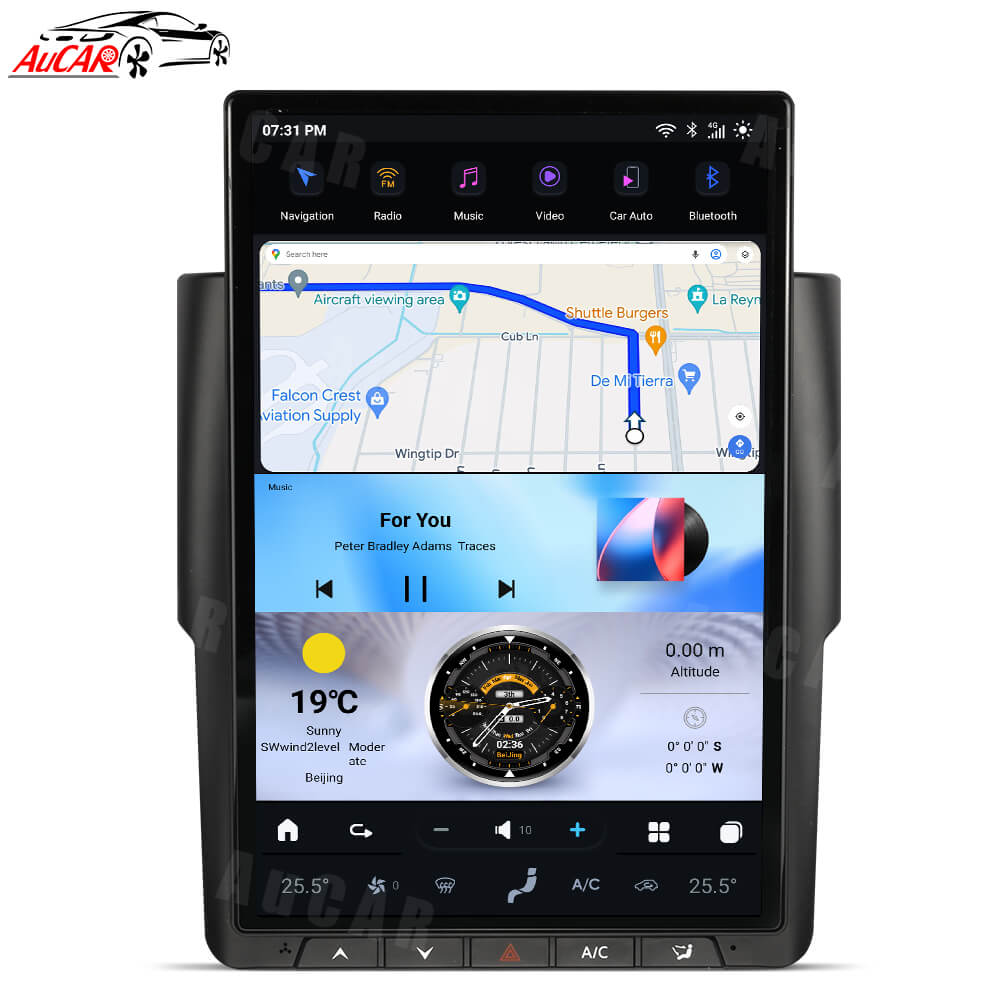 AuCar Tesla Android 13 14.4" Car Radio GPS Navigation For Dodge RAM 2013-2018