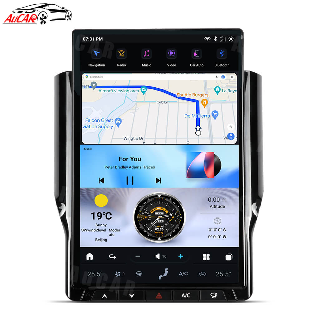 AuCar Tesla Android 13 14.4" Car Radio GPS Navigation For Dodge RAM 2019-2022