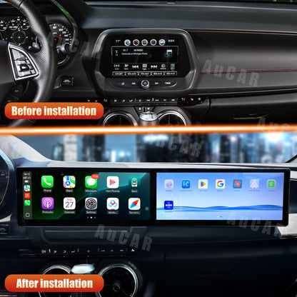 AuCAR Android 12.3" Car radio For Chevrolet Camaro 2016-2023 Dual Screen Digital instrument panel With android screen