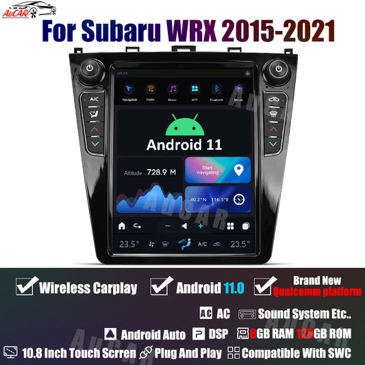 OPEN BOX AuCar Tesla Android 10.8" Car Radio GPS Navigation For Subaru WRX 2015-2021