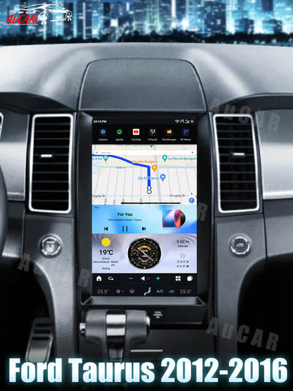 AuCar Tesla Android 13 13.6" Car Radio GPS Navigation For Ford Taurus 2012-2016