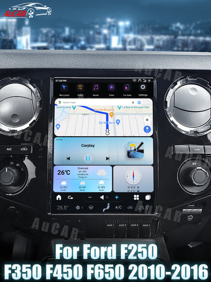 AuCar Tesla Android 13 12.1" Car Radio GPS Navigation For Ford F250 F350 F450 F650 2010-2016