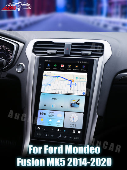 AuCar Tesla Android 13 13.6" Car Radio GPS Navigation For Ford Mondeo Fusion MK5 2014-2020