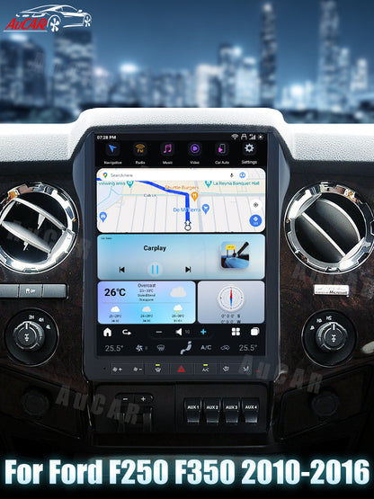 AuCar Tesla Android 13 12.1" Car Radio GPS Navigation For Ford F250 F350 2010-2016
