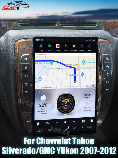 AuCar Tesla Android 13 14.5" Car Radio GPS Navigation For Chevrolet Tahoe/Silverado/GMC Yukon 2007-2012