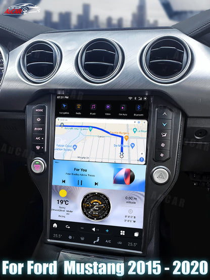 AuCar Tesla Android 13 14.5" Car Radio GPS Navigation For Ford Mustang 2015-2020