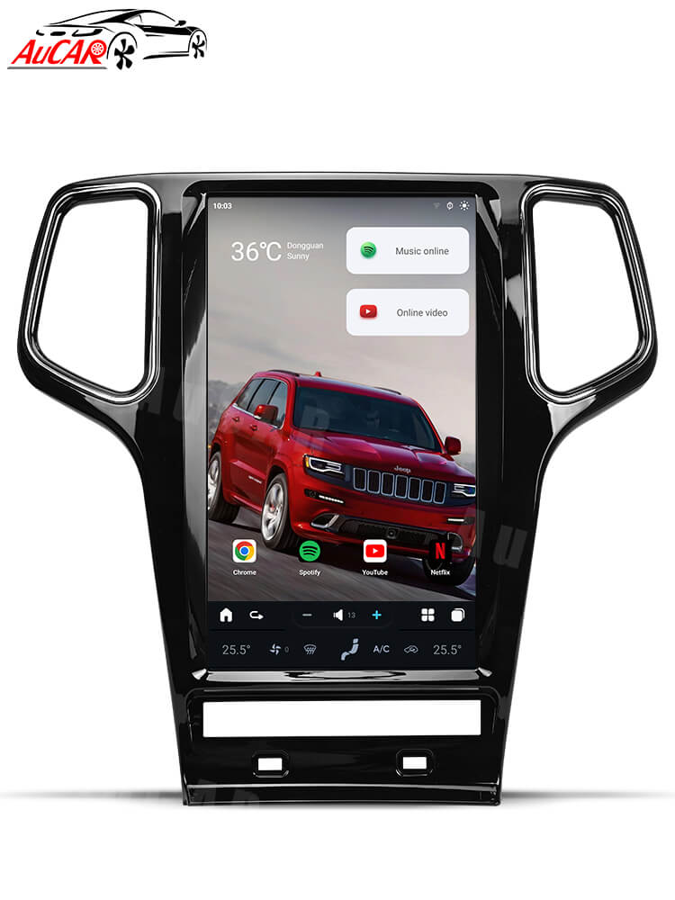 AuCar Tesla Android 13 13.6" Car Radio GPS Navigation For Jeep Grand Cherokee 2009-2013