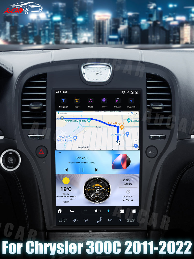 AuCar Tesla Android 13 14.5" Car Radio GPS Navigation For Chrysler 300C 2011-2022