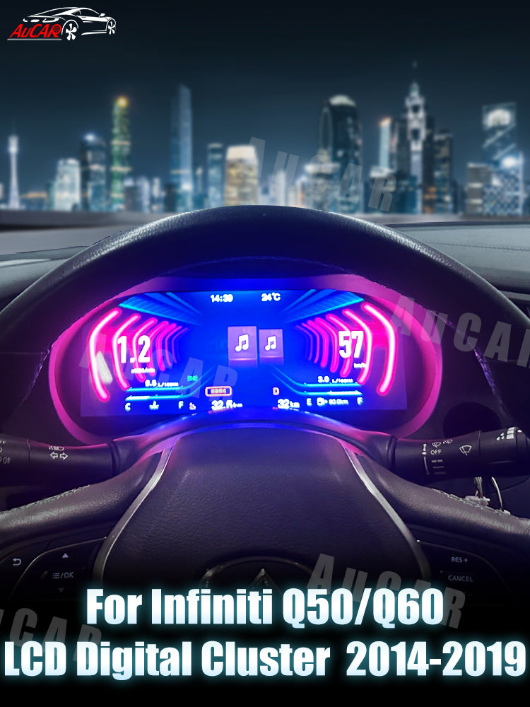 AuCAR Linux Instrument Cluster for Infiniti Q50 Q60 2014-2019 LCD Digital Cluster