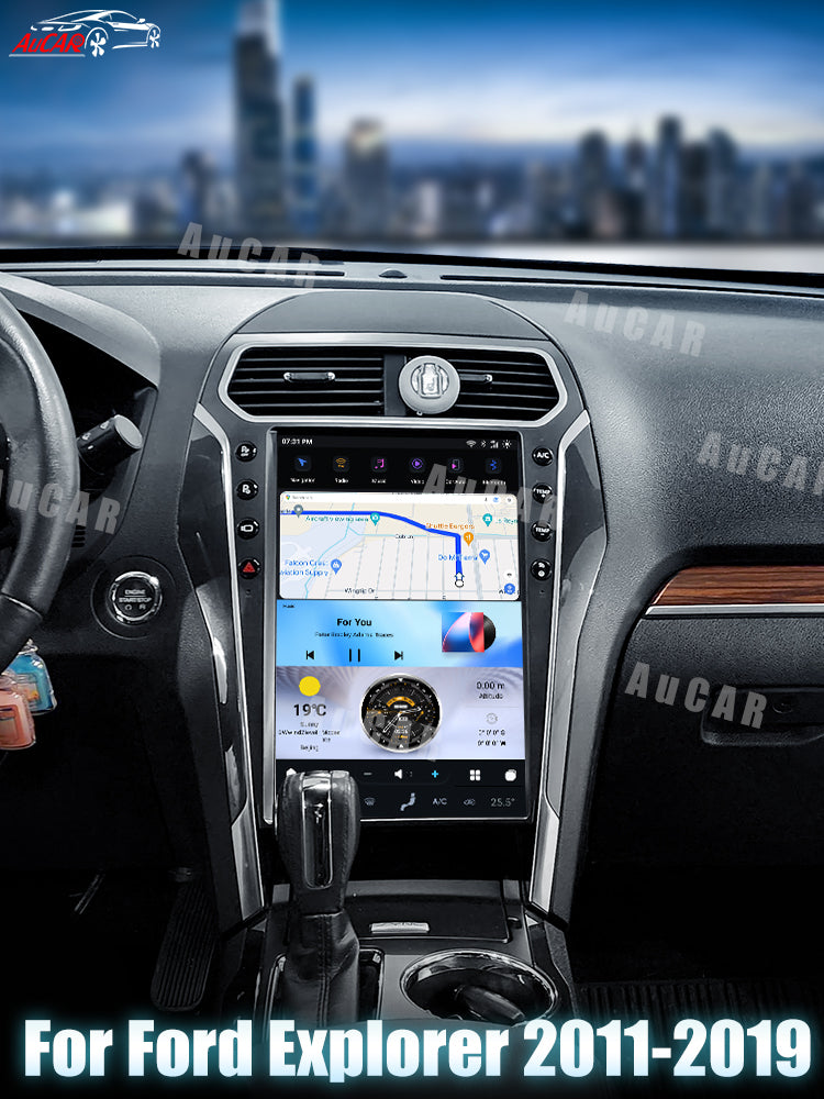 AuCar Tesla Android 13 14.4" Car Radio GPS Navigation For Ford Explorer 2011-2019