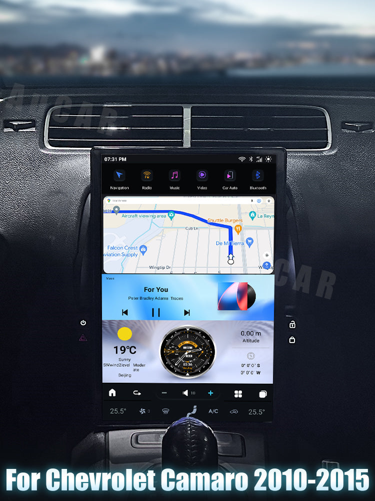 AuCar Tesla Android 13 14.5" Car Radio GPS Navigation For Chevrolet Camaro 2010-2015
