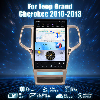 AuCar Tesla Android 13 14.5" Car Radio GPS Navigation For Jeep Grand Cherokee 2010-2013