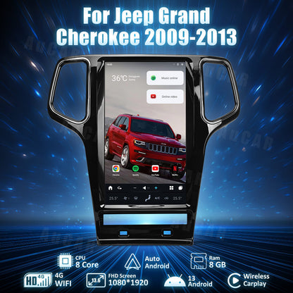 AuCar Tesla Android 13 13.6" Car Radio GPS Navigation For Jeep Grand Cherokee 2009-2013