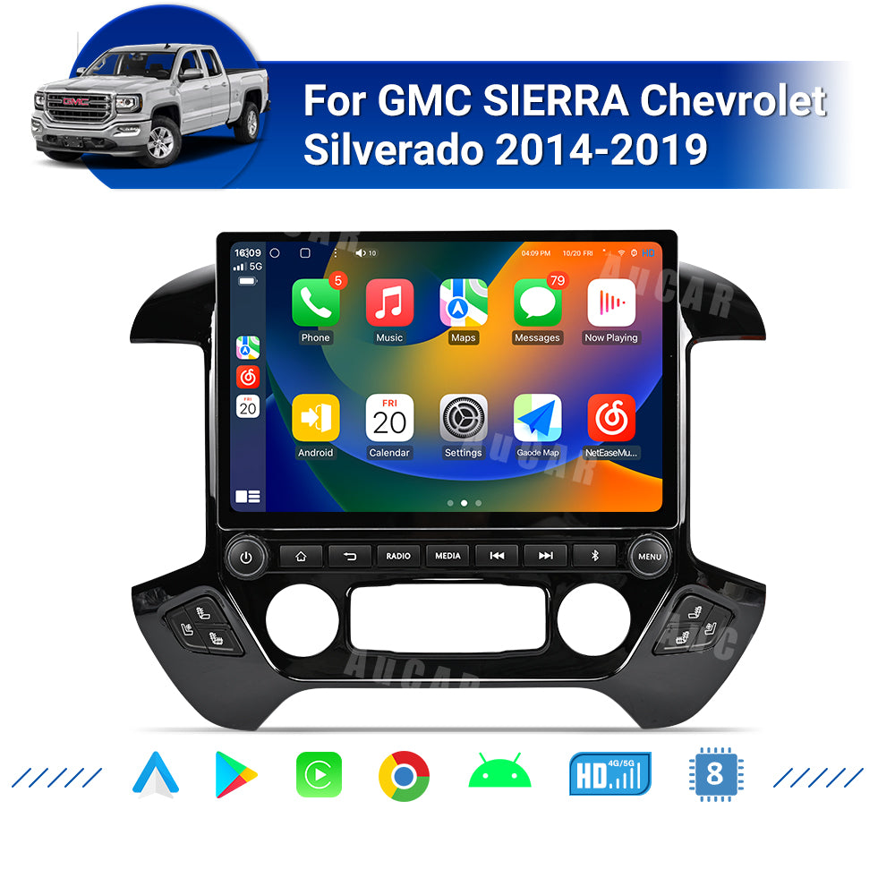 AuCar Tesla Android 13″ Car Radio GPS Navigation For GMC Sierra Chevrolet Silverado 2014-2019