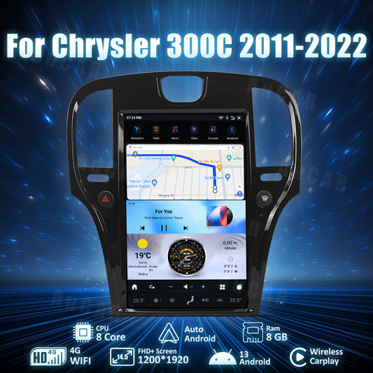 AuCar Tesla Android 13 14.5" Car Radio GPS Navigation For Chrysler 300C 2011-2022