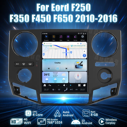 AuCar Tesla Android 13 12.1" Car Radio GPS Navigation For Ford F250 F350 F450 F650 2010-2016