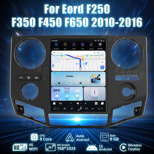 AuCar Tesla Android 13 12.1" Car Radio GPS Navigation For Ford F250 F350 F450 F650 2010-2016