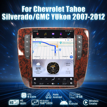AuCar Tesla Android 13 12.1" Car Radio GPS Navigation For Chevrolet Tahoe/Silverado/GMC Yukon 2007-2012