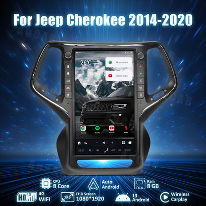 AuCar Tesla Android 13 13.6" Car Radio GPS Navigation For Jeep Cherokee 2014-2020