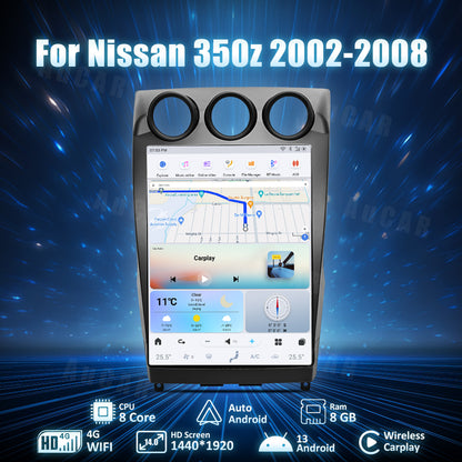 AuCar Tesla Android 13 14" Car Radio GPS Navigation For Nissan 350Z Z33 2002-2008