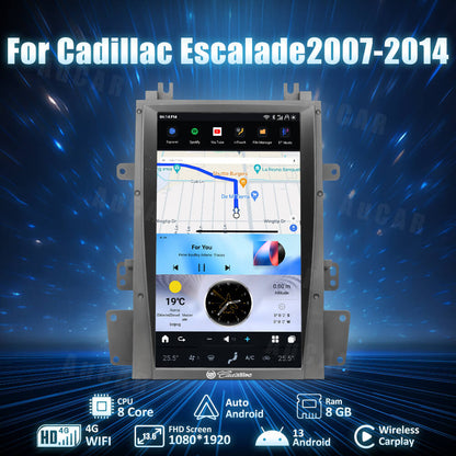 AuCar Tesla Android 13 13.6" Car Radio GPS Navigation For Cadillac Escalade 2007-2014