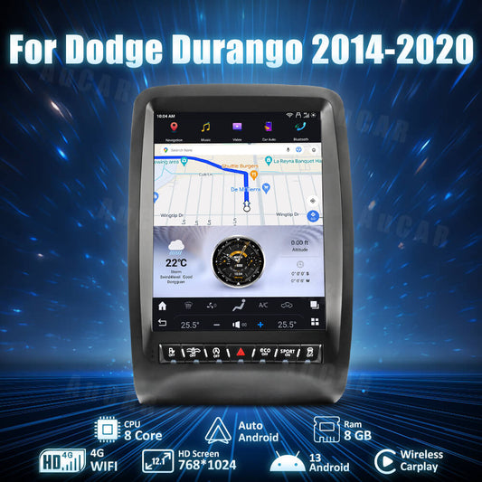 AuCar Tesla Android 13 12.1" Car Radio GPS Navigation For Dodge Durango 2010-2020