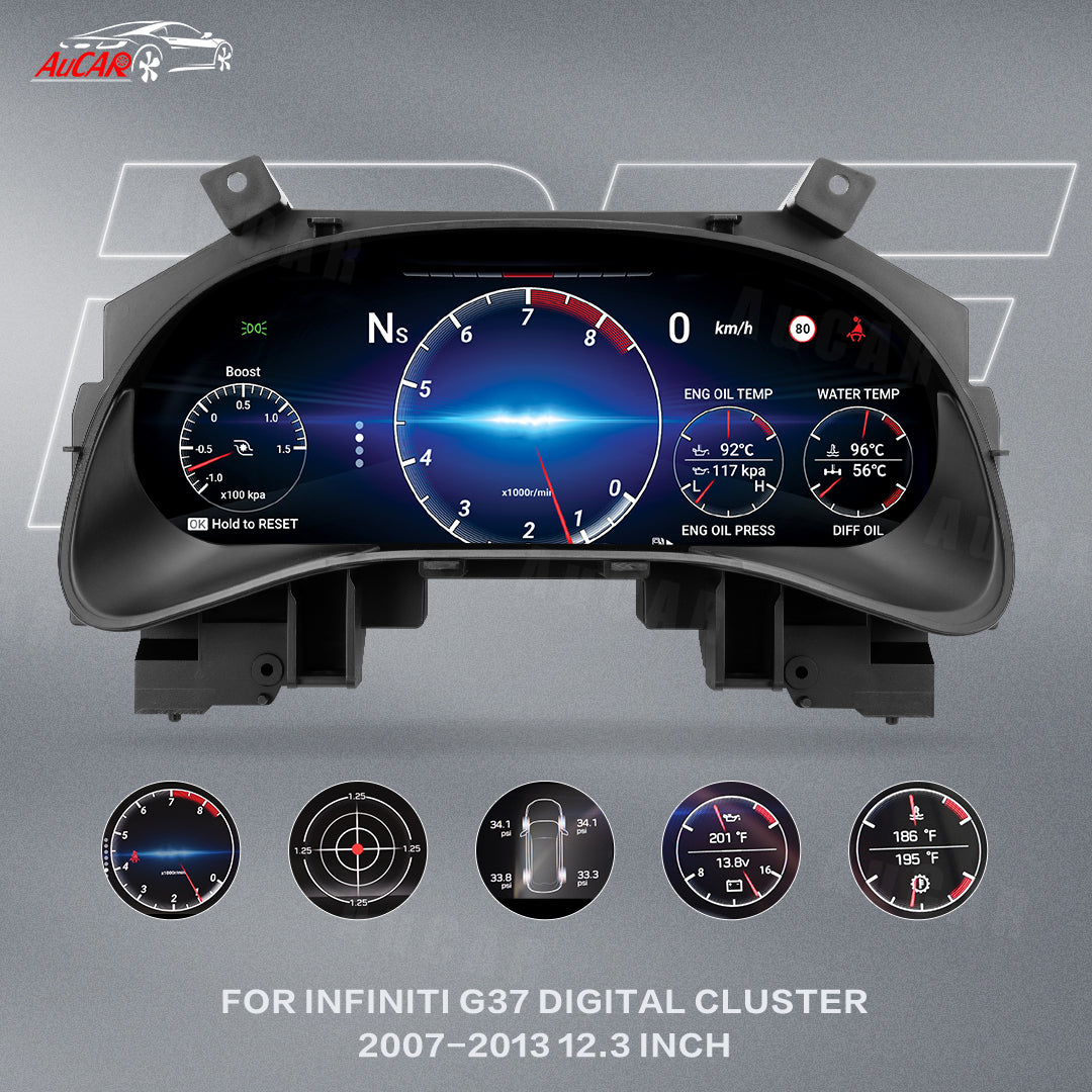 OPEN BOX AuCAR 12.3" Linux Instrument Cluster for Infiniti G37 2007-2013 Digital Cluster