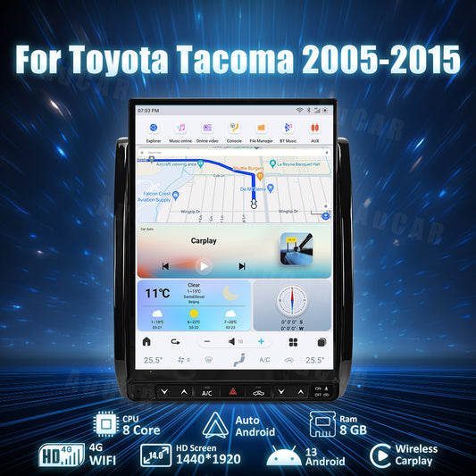 AUCARAUTO Tesla Android 13 14.0" Car Radio GPS Navigation For Toyota Tacoma 2005-2015