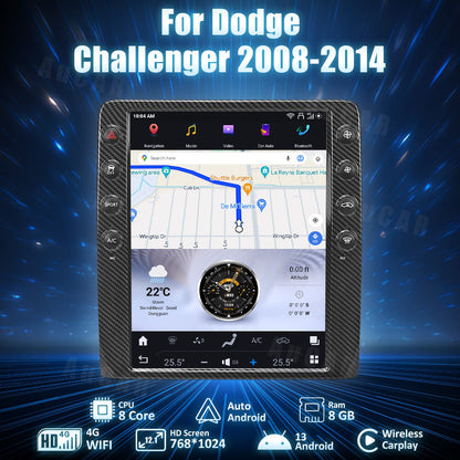 AuCar Tesla Android 13 12.1" Car Radio GPS Navigation For Dodge Challenger 2008-2014